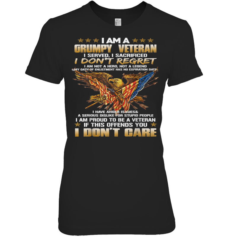 BlackWomanTshirtIAmAGrumpyVeteranIServedISacrificedIDon_tRegretGiftForVeteran