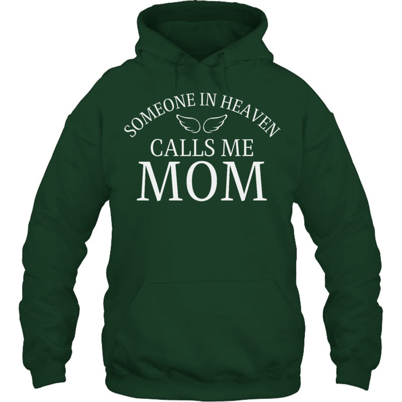 ForestGreenHoodieSomeoneInHeavenCallsMeMomAngelWingsHeavenMemorialGift