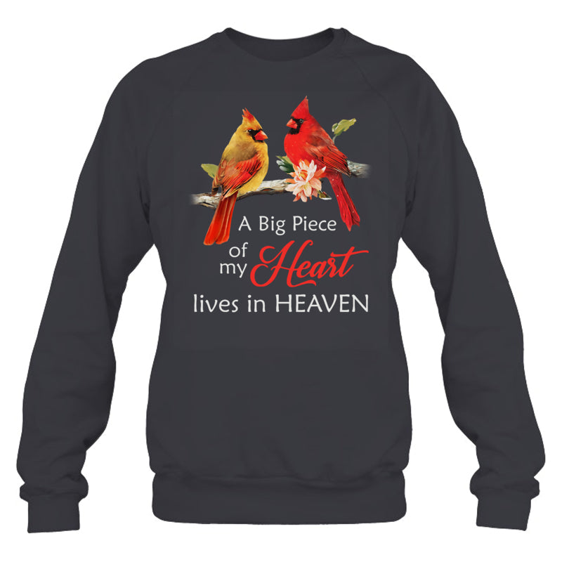 HeatherDarkGreySweatshirtCardinalMemorialABigPieceOfMyHeartLivesInHeaven
