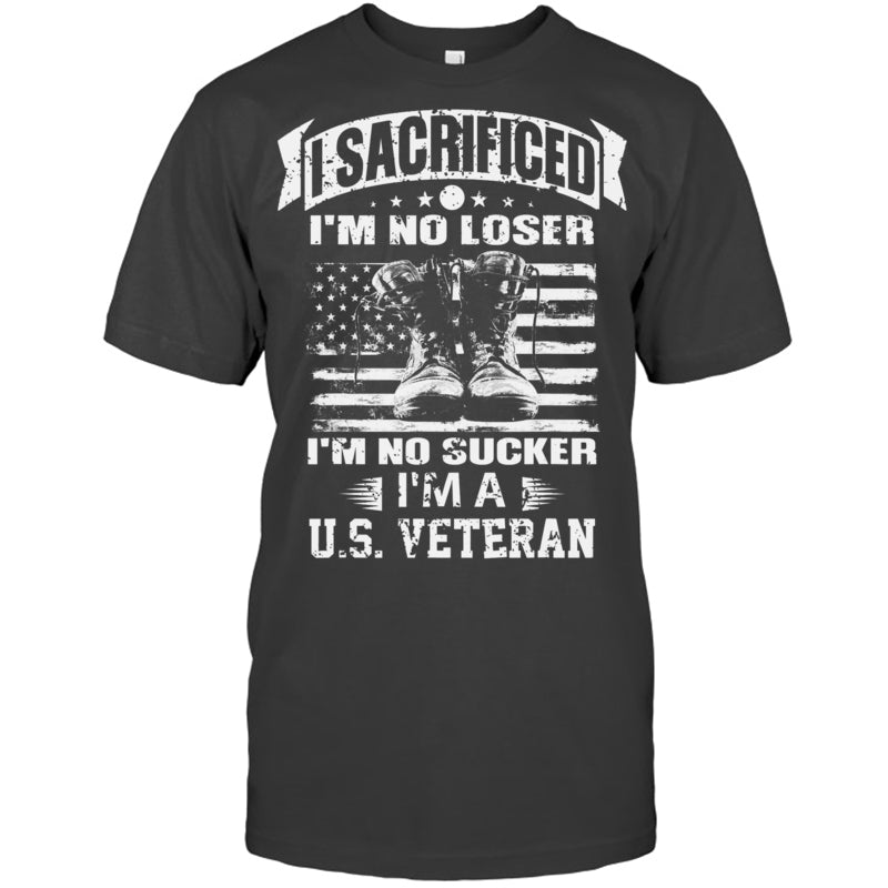 HeatherDarkGreyTshirtISacrificedI_mNoLoserI_mNoSuckerI_mAUSVeteranGiftForVeteran