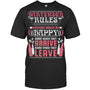 BlackTshirtBartenderRulesEveryoneMakesMeHappyGiftForBartender