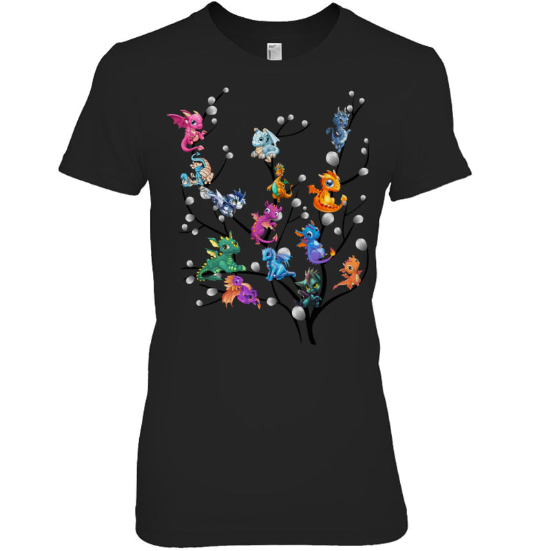 BlackWomanTshirtDragonTreeGiftForDragonLovers