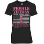 BlackWomanTshirtFemaleVeteranWithThreeSidesWomenVeteranMotherGrandmaGiftForVeteran