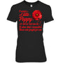 BlackWomanTshirtIWearALittlePoppyFlowerRememberAmericanUSAGiftForVeteran