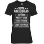BlackWomanTshirtSomeBartendersHaveTattoosPrettyEyesThickThighsGiftForBartender