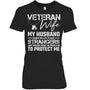 BlackWomanTshirtVeteranWifeMyHusbandRiskedHisLifeToSaveStrangersGiftForVeteran