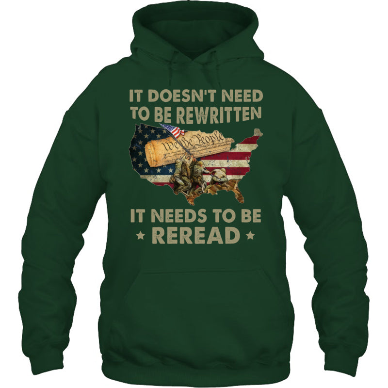 ForestGreenHoodieItDoesntNeedToBeRewrittenGiftForVeteran