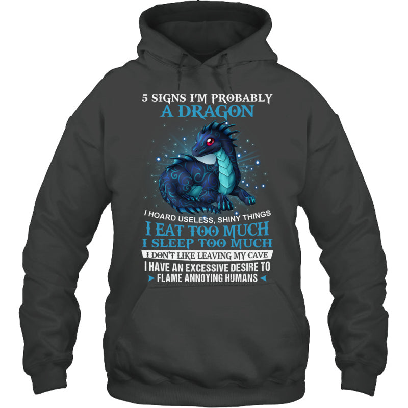HeatherDarkGreyHoodie5SignsImProbablyADragonGiftForDragonLovers
