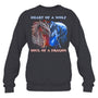 HeatherDarkGreySweatshirtHeartOfWolfSoulOfADragonCoolDragonWolfWarriorGiftForDragonLovers