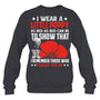 HeatherDarkGreySweatshirtIWearALittlePoppyFlowerRememberAmericanUSAGiftForVeteranV2