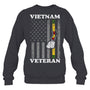 HeatherDarkGreySweatshirtVietnamVeteranUSFlagGiftVietnamWarVetVeteranGiftForVeteranV2