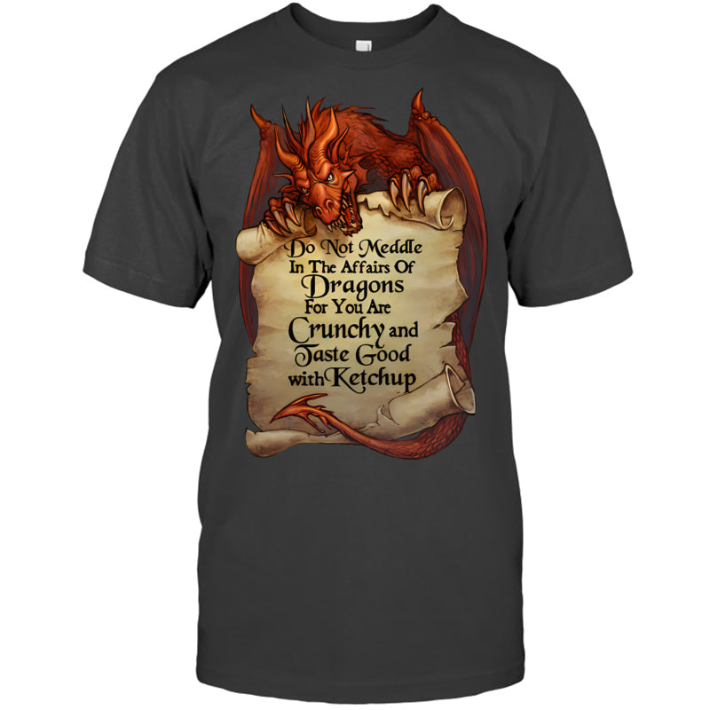 HeatherDarkGreyTshirtDoNotMeddleInTheAffarisOfDragonsGiftForDragonLovers