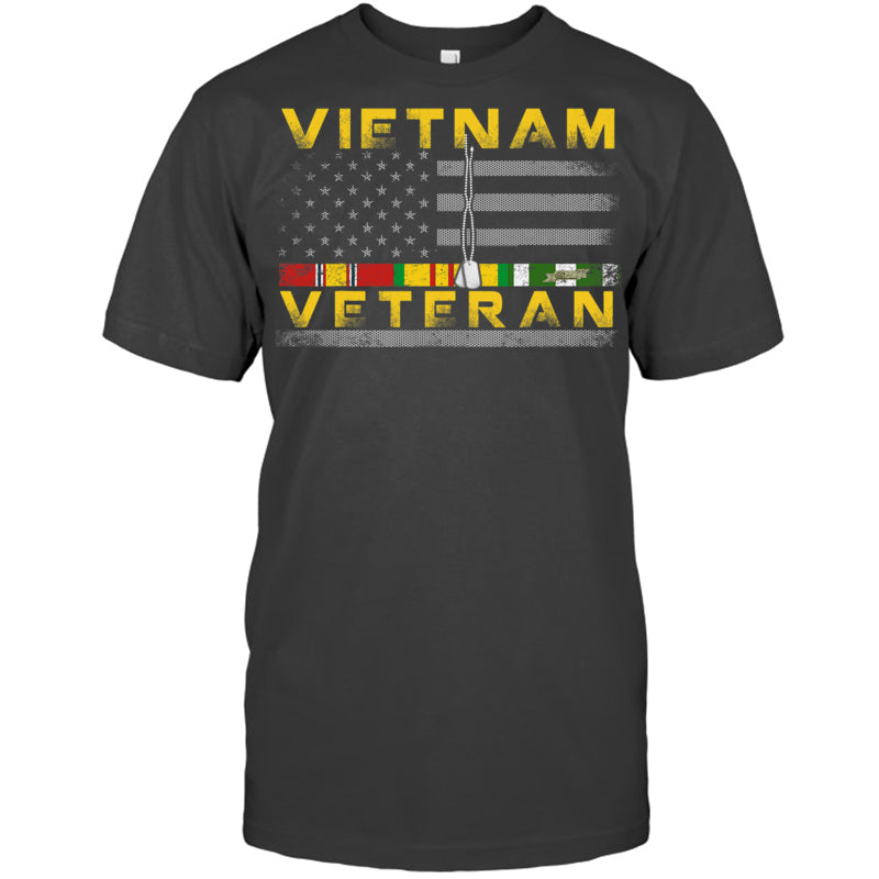 HeatherDarkGreyTshirtVietnamVeteranUSFlagGiftVietnamWarVetVeteranGiftForVeteran