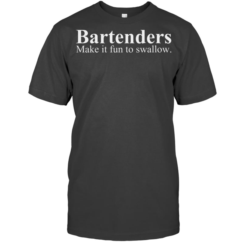HeatherDarkGreyTshirtWomensBartendersMakeItFunToSwallowFunnyBartendingVneck1BartenderTShirt