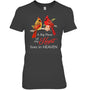 HeatherDarkGreyWomanTshirtCardinalMemorialABigPieceOfMyHeartLivesInHeaven