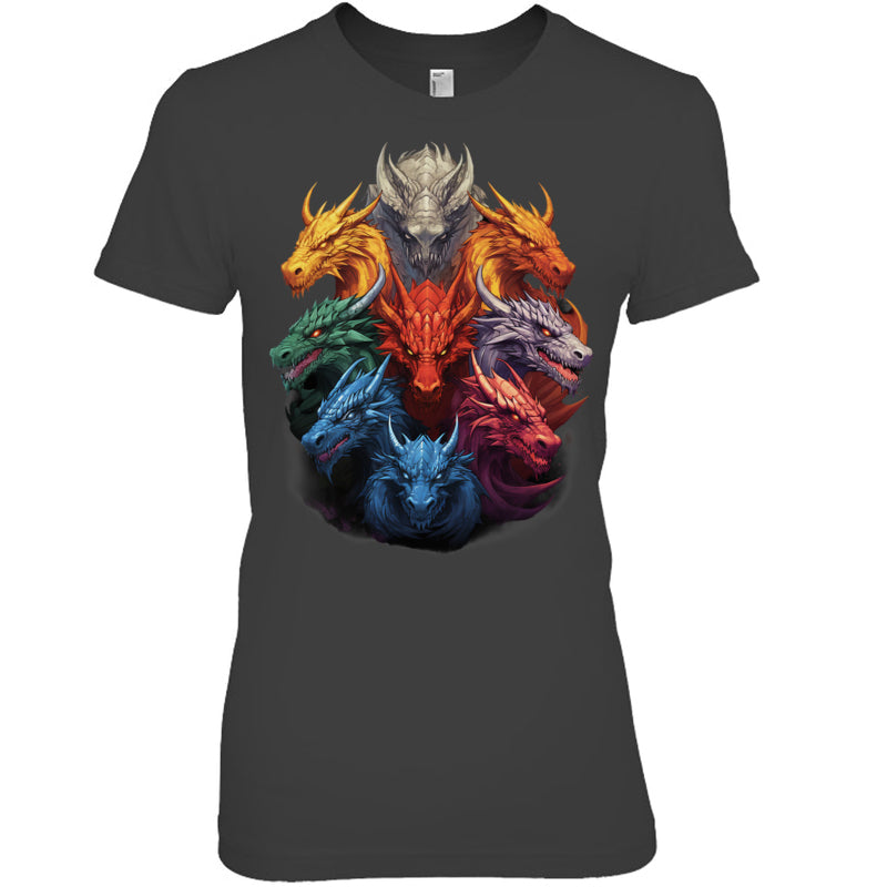 HeatherDarkGreyWomanTshirtDragonLoversDragonTypesWomenMenDragonsGiftForDragonLovers