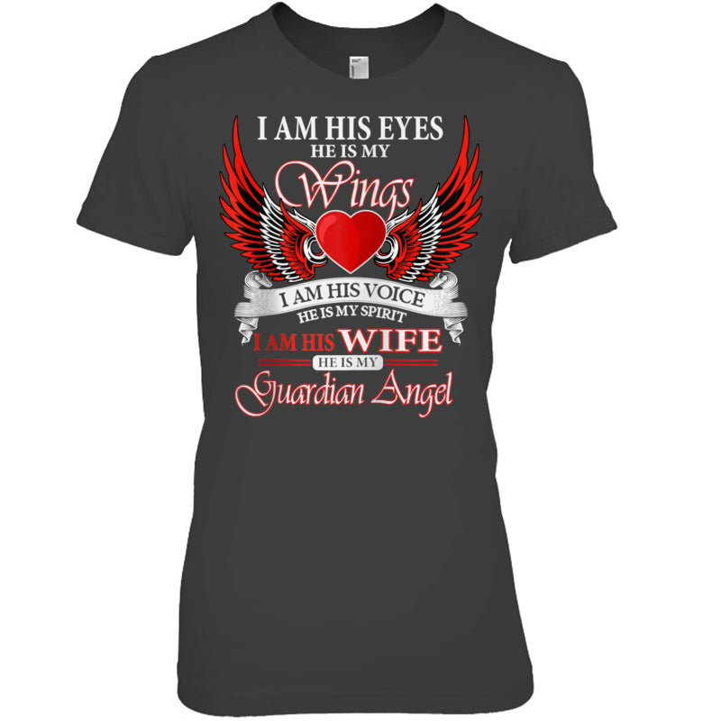 HeatherDarkGreyWomanTshirtIAmHisWifeHeIsMyWingsMyGuardianAngelHeaven