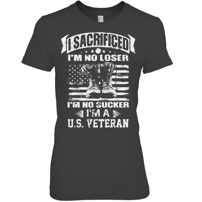 HeatherDarkGreyWomanTshirtISacrificedI_mNoLoserI_mNoSuckerI_mAUSVeteranGiftForVeteran
