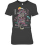 HeatherDarkGreyWomanTshirtJapaneseTokyoDragonAsianInspiredRetro80sStyleGiftForDragonLovers