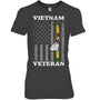 HeatherDarkGreyWomanTshirtVietnamVeteranUSFlagGiftVietnamWarVetVeteranGiftForVeteranV2