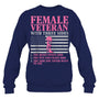 NavySweatshirtFemaleVeteranWithThreeSidesWomenVeteranMotherGrandmaGiftForVeteran