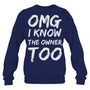 NavySweatshirtIKnowTheOwnerTooFunnyBartenderBouncerPubBartenderTShirt