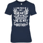 NavyWomanTshirtABigPieceOfMyHeartLivesInHeavenHeIsMyBrotherMyAngelInMemory