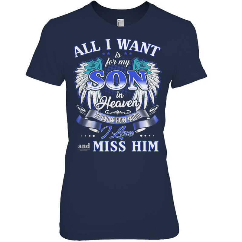 NavyWomanTshirtAllIWantIsForMySonInHeaven