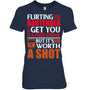NavyWomanTshirtFlirtingWithTheBartenderWon_tGetYouAFreeDrinkGiftForBartender
