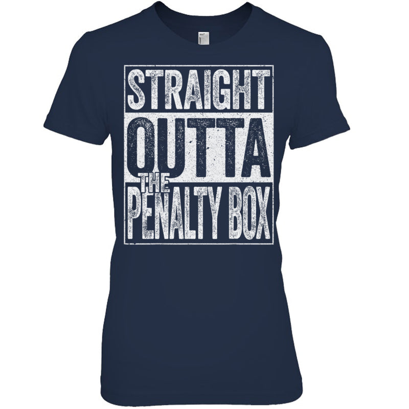 NavyWomanTshirtStraightOuttaThePenaltyBoxGiftForIceHockeyFanIceHockeyPlayerV3