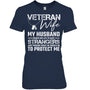 NavyWomanTshirtVeteranWifeMyHusbandRiskedHisLifeToSaveStrangersGiftForVeteran